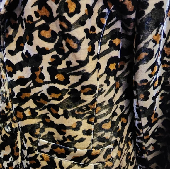 Vintage Debra Deroo Leopard Print Brown Black Blazer Women's Size Medium - Picture 5 of 16